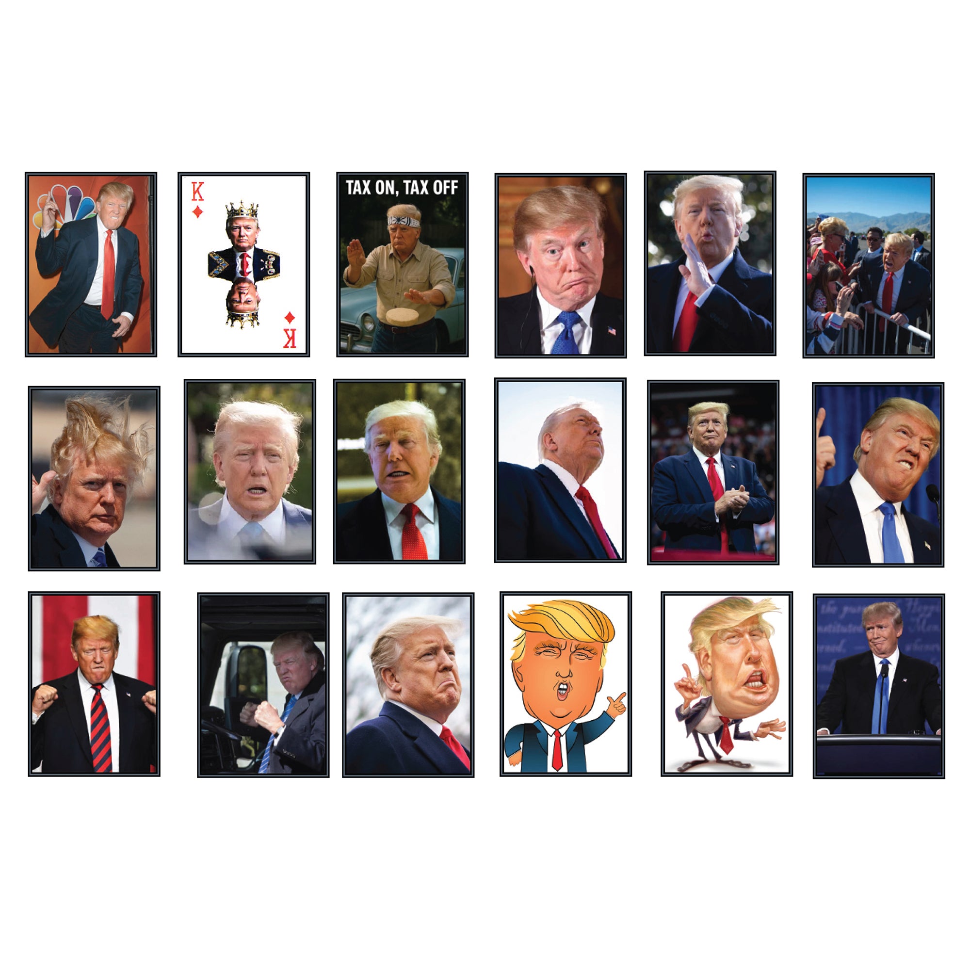 Donald Trump Trading Card Display - Includes 18 Donald Trump Trading Cards